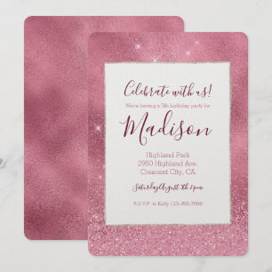 Pink Glitz Birthday Invitation