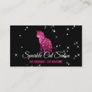 Pink Glitz Glam Starlust Cat Business Card