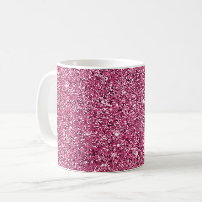 Pink Glitz Glitter  Coffee Mug (Front Left)