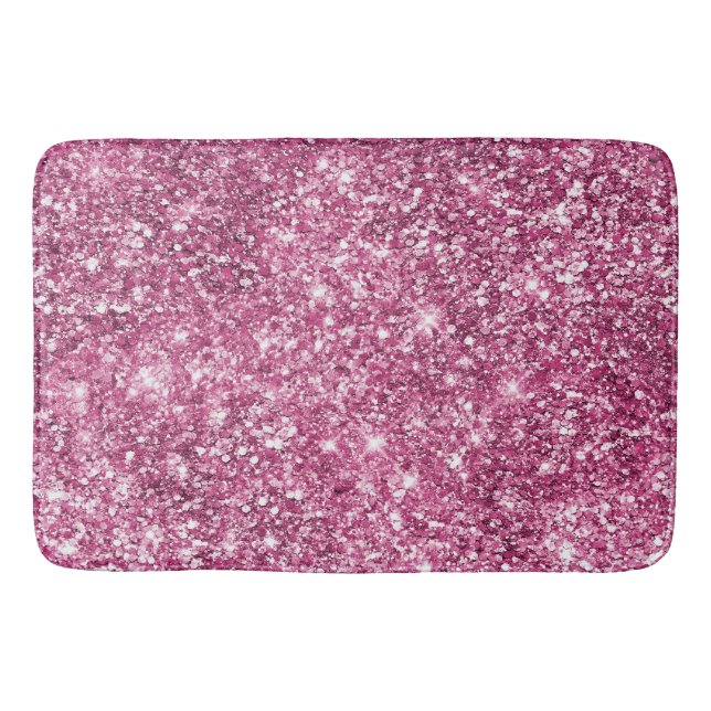 Pink Glitz Glitter Glam Sparkle Bath Mat (Front)