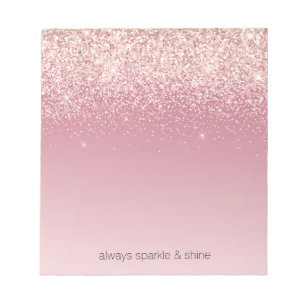Pink Glitz Glitter Ombre Notepad