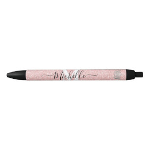 Pink Glitz Monogram Crown Custom Autograph Pen