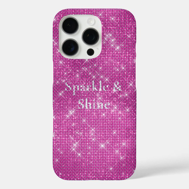 Pink Glitzy Chic Glam Sparkle Case-Mate iPhone Case (Back)