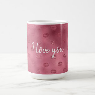 Pink Glitzy Lips Coffee Mug