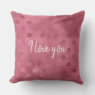Pink Glitzy Lips Cushion