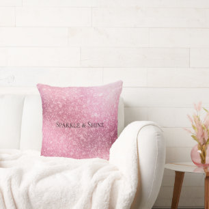 Pink Glitzy Sparkle Personalised Cushion