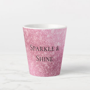 Pink Glitzy Sparkle Personalised  Latte Mug