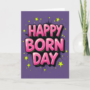 Pink Glossy Birthday Card