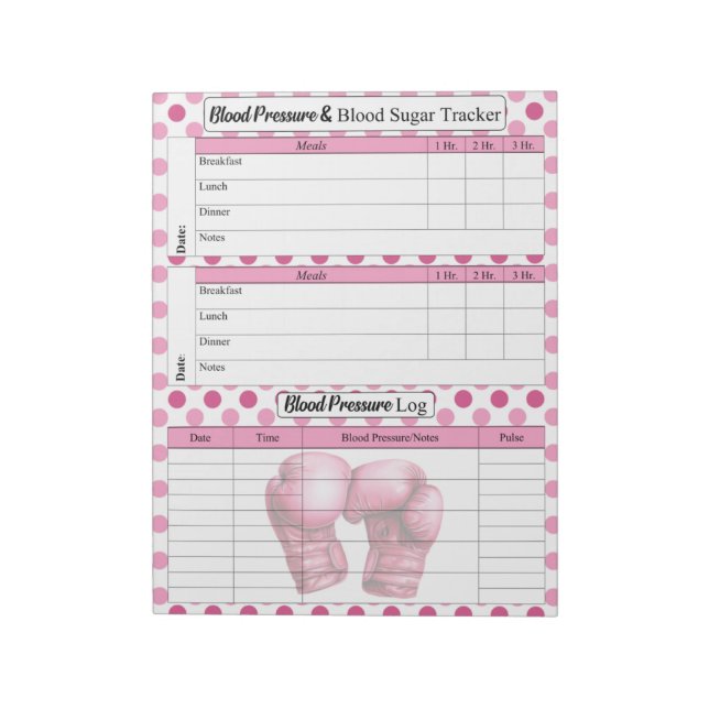 Pink Gloves_ Blood Pressure and Sugar Log Notepad (Rotated)
