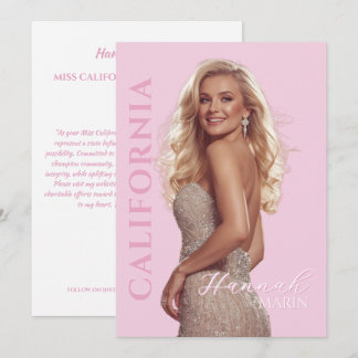 Pink Glow Pageant Titleholder Autograph Promo Card