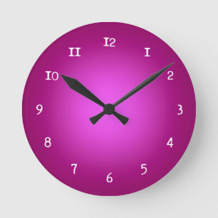 Pink glow round clock