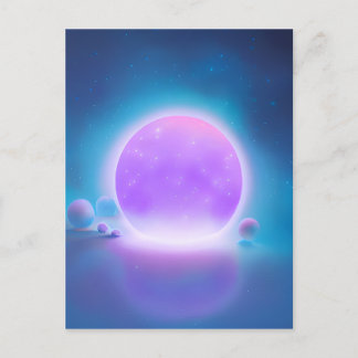 Pink Glowing Planet Postcard