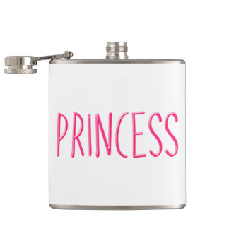 Pink glowing princess hip flask