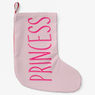 Pink glowing princess small christmas stocking
