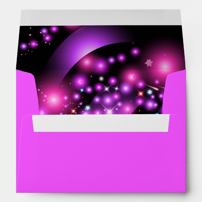 PINK GLOWING STARS Bat Mitzvah Envelope (Back (Bottom))