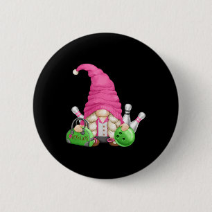 Pink Gnome Mum Graphic For Women Girls And Bowling 6 Cm Round Badge