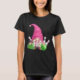Pink Gnome Mum Graphic For Women Girls And Bowling T-Shirt