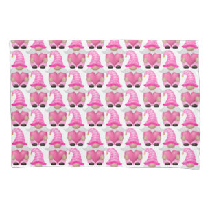 Pink Gnomes Hearts Woodland Scandinavian Cute Pillowcase