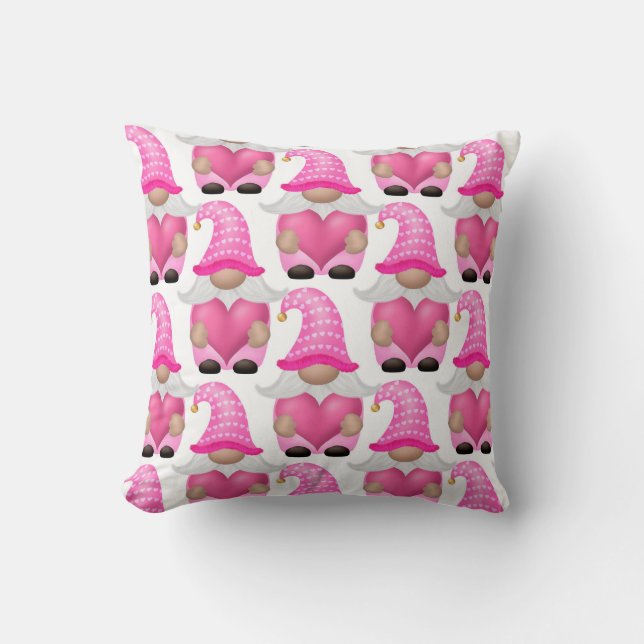  Pink Gnomes Woodland Scandinavian Cute Adorable Cushion (Front)