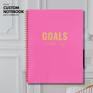 Pink Goals Personalised Notebook To Do List
