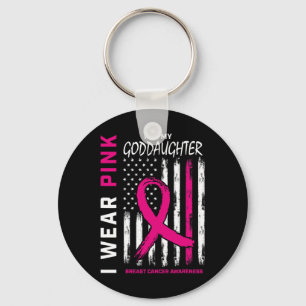 Pink Goddaughter Breast Cancer Flag Front And Ck G Key Ring