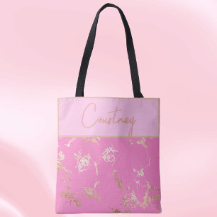 Pink & Gold Accent Custom Tote Bag