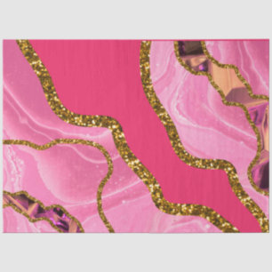Pink & Gold Agate Geode Glitter  Tissue Paper