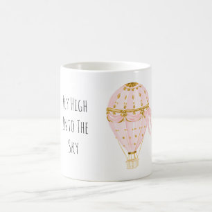 Pink Gold Air Balloon Fly High Coffee Mug