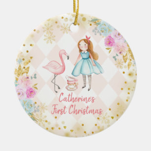 Pink Gold Alice Ceramic Ornament