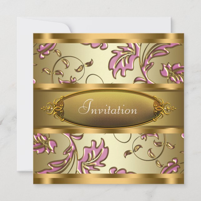 Pink Gold All Occasion Party Invitation (Front)