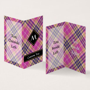 Pink, Gold and Blue Tartan Business Card