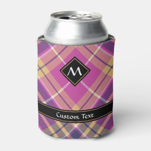 Pink, Gold and Blue Tartan Can Cooler