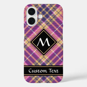 Pink, Gold and Blue Tartan iPhone 16 Case