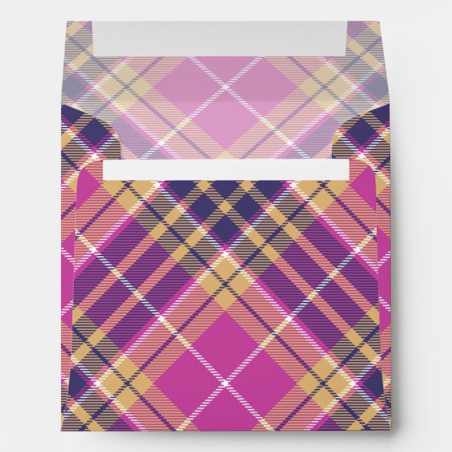 Pink, Gold and Blue Tartan Envelope (Back (Bottom))