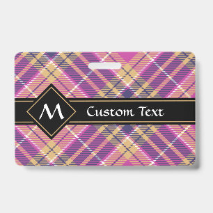 Pink, Gold and Blue Tartan ID Badge
