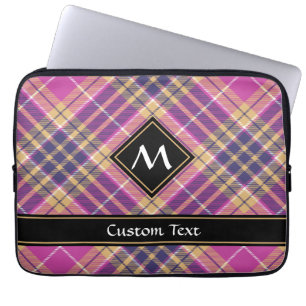Pink, Gold and Blue Tartan Laptop Sleeve