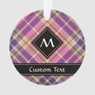 Pink, Gold and Blue Tartan Ornament