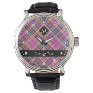 Pink, Gold and Blue Tartan Watch