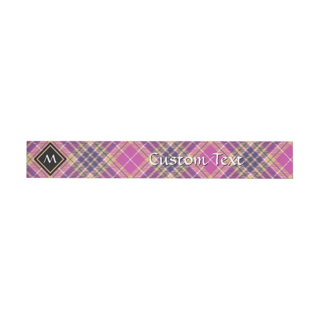 Pink, Gold and Blue Tartan Wraparound Address Label (Individual)