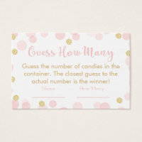 Pink Gold Baby Shower Guess How Many Game Confetti