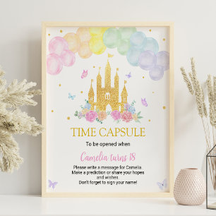 Pink Gold Balloon Princess Time Capsule Poste Poster
