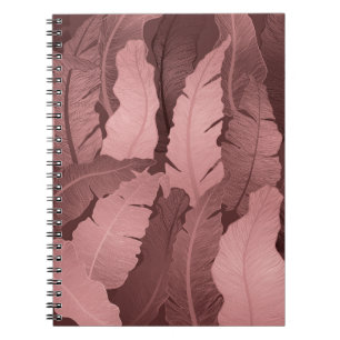 Pink Gold Banana Leaves: Luxury Notebook