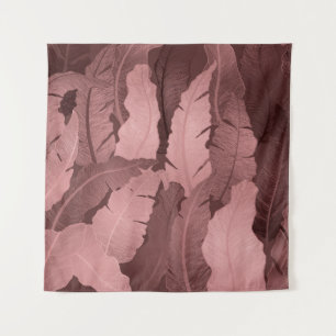 Pink Gold Banana Leaves: Luxury Tapestry