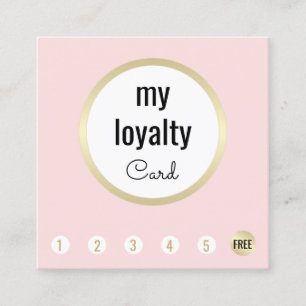 Pink Gold Beauty Salon Customer Loyalty 6 Punch Card