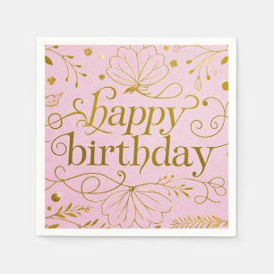 Pink Gold birthday luxurious elegant extravagant  Napkin