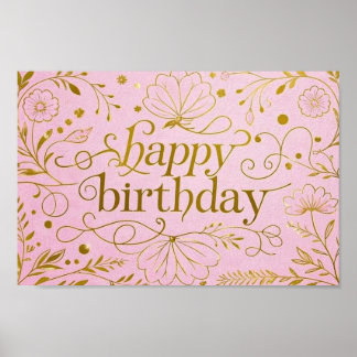 Pink Gold birthday luxurious elegant extravagant Poster