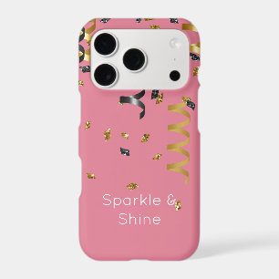 Pink Gold Black Confetti
