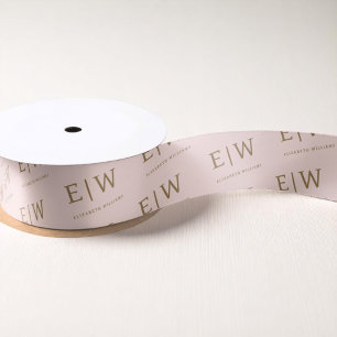 Pink Gold Branded Business Company Packaging Satin Ribbon