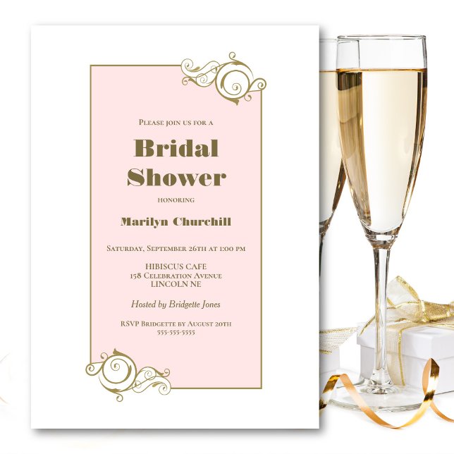 Pink Gold Bridal Shower Invitation (Creator Uploaded)