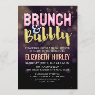 Pink Gold Brunch & Bubbly Bridal Shower Invitation